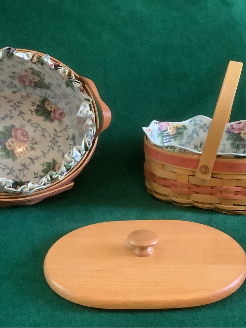Longaberger Mother’s Day Baskets, Handwoven with Pink Trim.